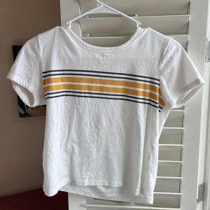 pacsun basic white striped t-shirt